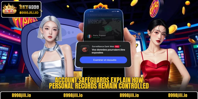Account safeguards explain how personal records remain controlled