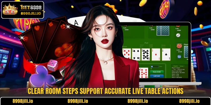 Clear room steps support accurate live table actions