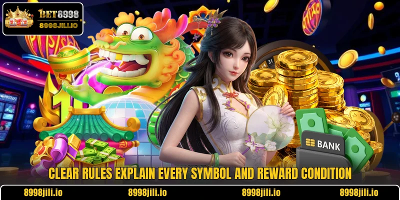 Clear rules explain every symbol and reward condition