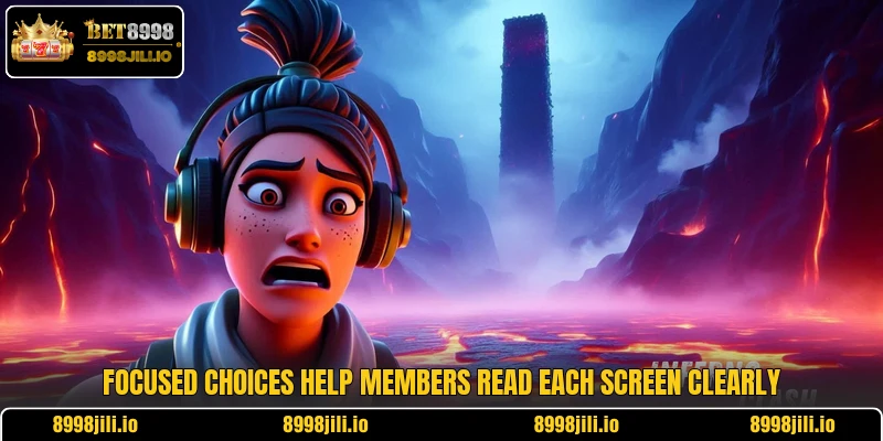 Focused choices help members read each screen clearly