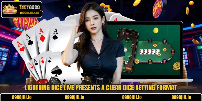 Lightning Dice Live presents a clear dice betting format