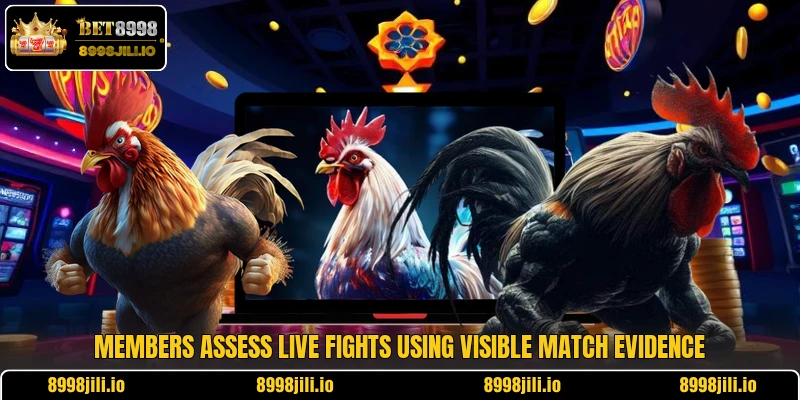 Members assess live fights using visible match evidence