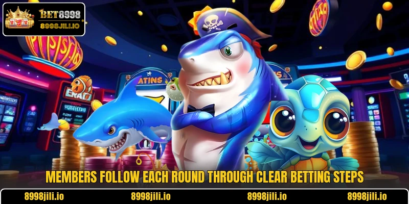 Members follow each round through clear betting steps