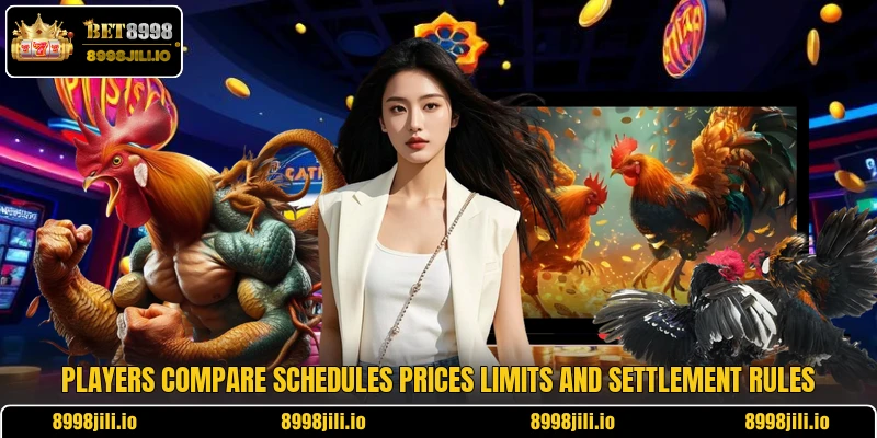Players compare schedules prices limits and settlement rules