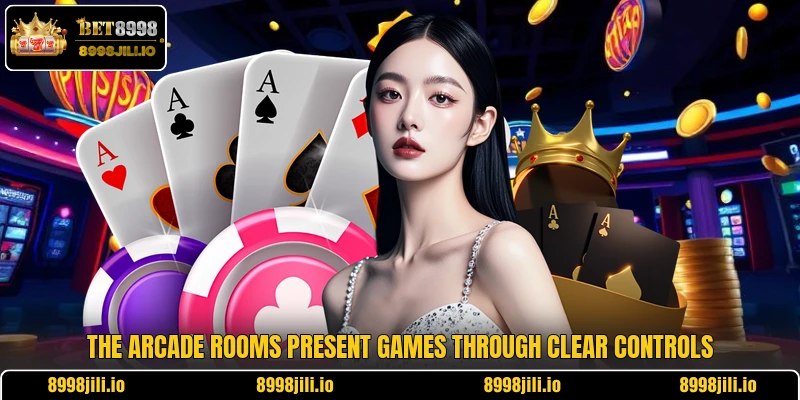 The Arcade rooms present games through clear controls