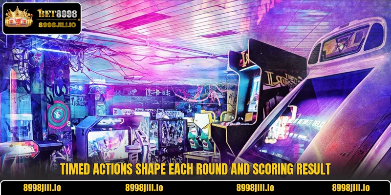 Timed actions shape each round and scoring result